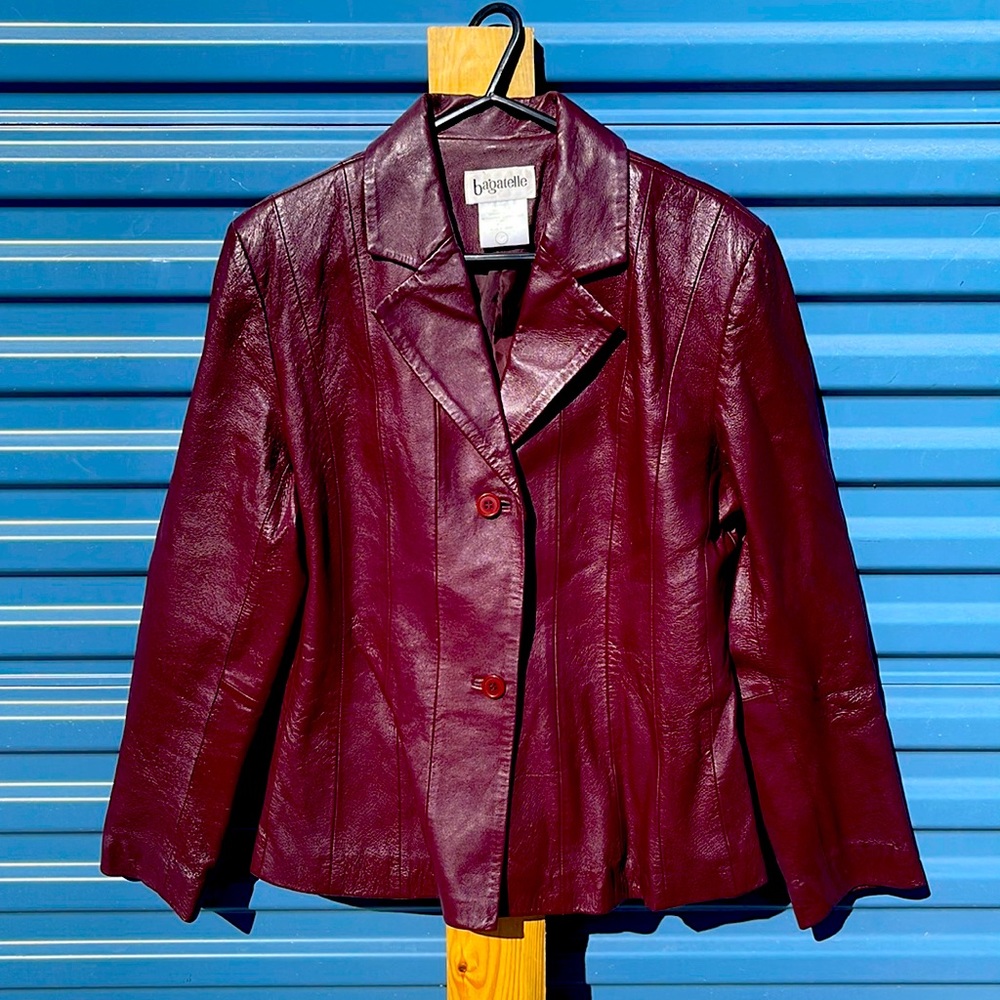 Vintage Bagatelle Women’s 2 Button Leather Coat Sz 12